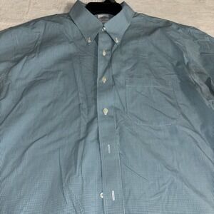 Brooks Brothers Slim Fit 18 36 Non Iron Shirt Green Check Supima